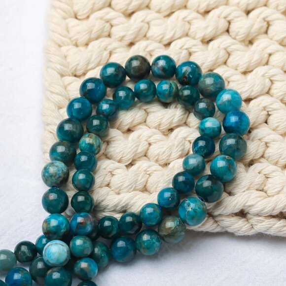 8mm Blue Apatite Round Beads DIY Jewelry Making - Picture 1 of 3
